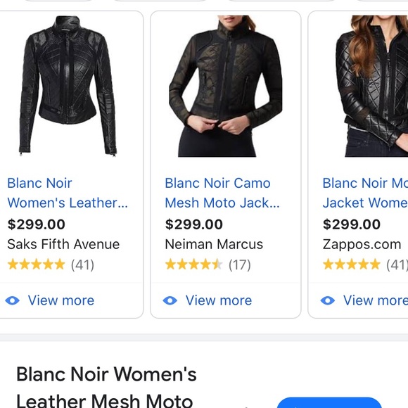 Blanc Noir Leather & Mesh Moto Jacket - Picture 4 of 13